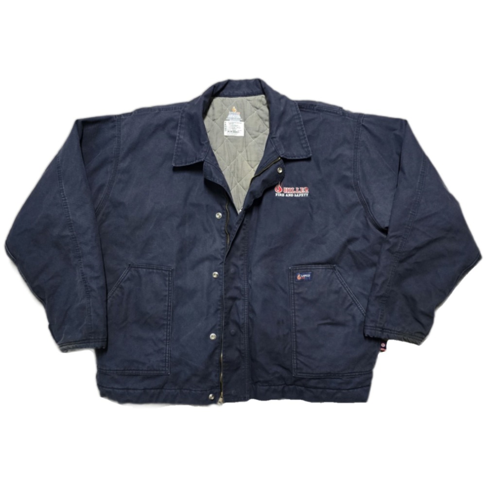 LAPCO FR Detroit Jacket 3XL Navy Quilted Duck Canvas Workwear Flame Resistant